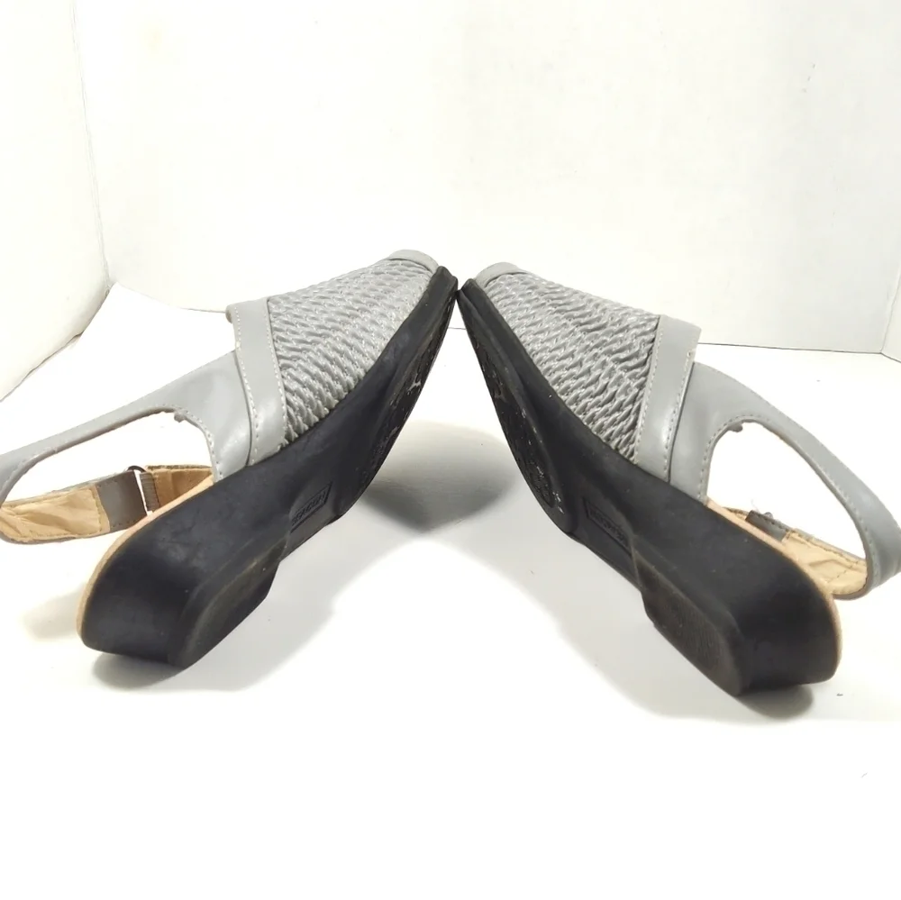 Beacon Stretch n Foam grey sling back peep toes shoes Size: 8M